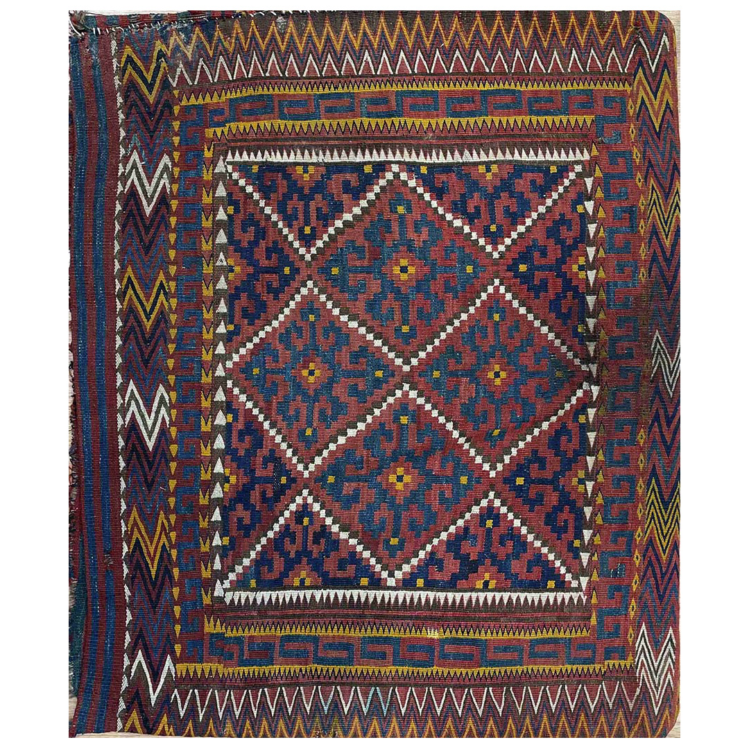 Beautiful Bagface - 1900s Antique Beshir Rug - Tribal Afghan - 2'3" x 2'8" ft.