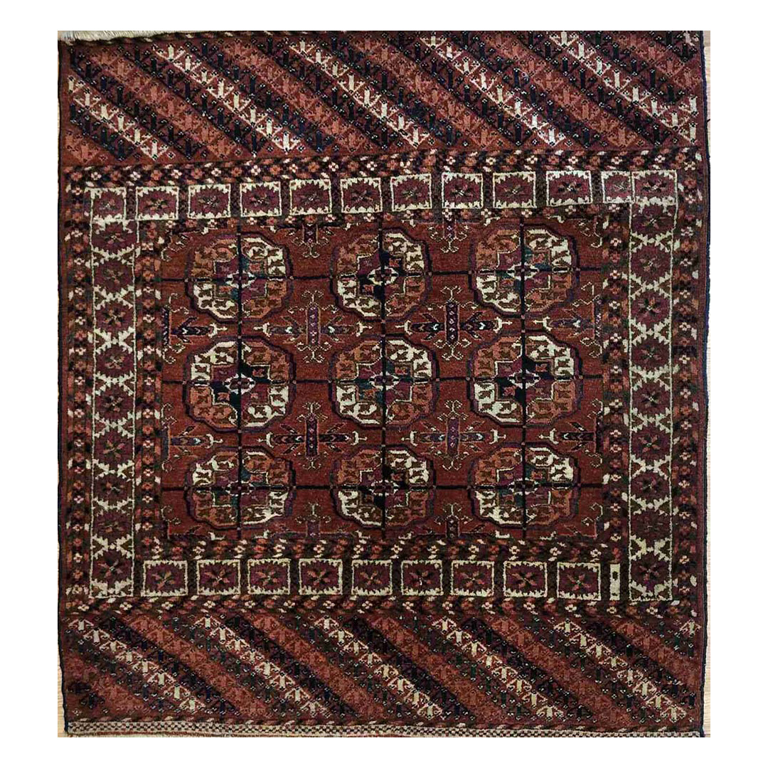 Tremendous Turkmen - 1910s Tekke Gul Bokhara Rug - Tribal Carpet - 3'2" x 3'6" ft