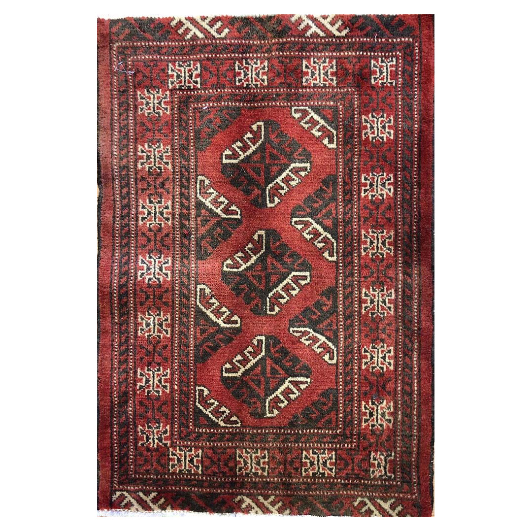 Tremendous Tekke - 1940s Antique Tribal Turkmen - Yamout Rug - 2' x 2'10" ft.