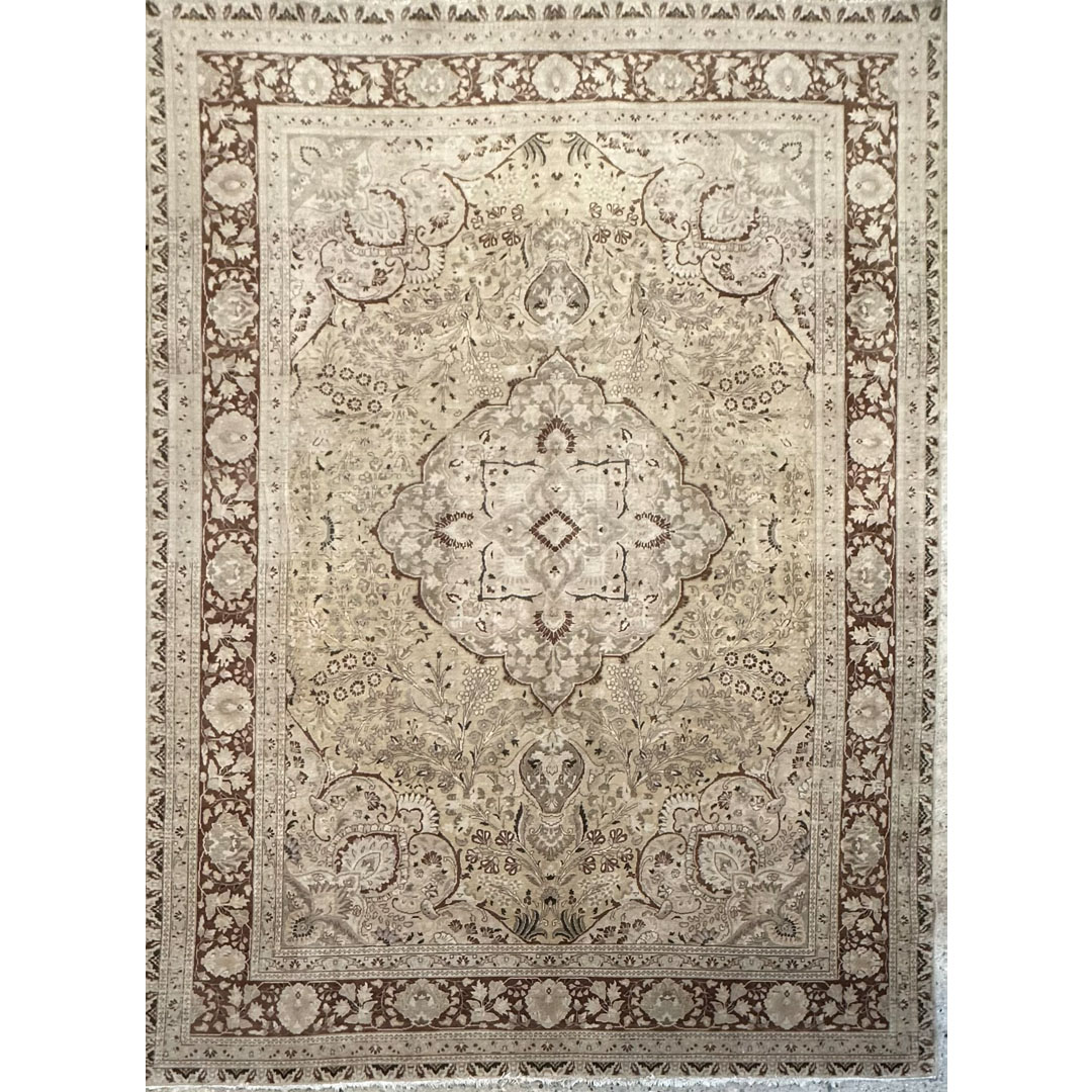 Tonal Tabriz – Vintage Distressed Persian Area Rug – 8'3" x 11'3" ft.