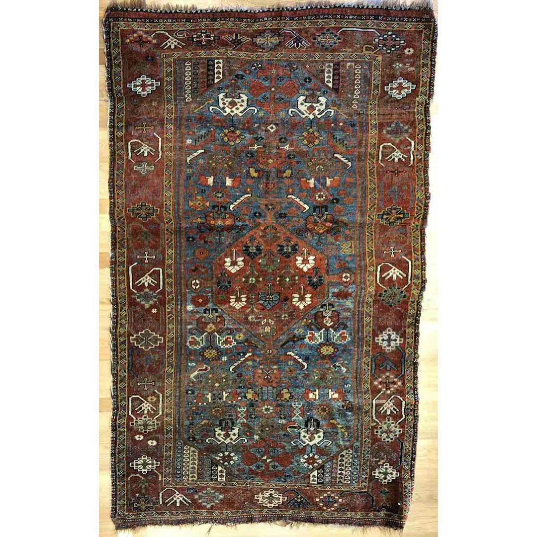Quality Qashqai - 1910s Antique Shiraz Rug - Tribal Carpet - 4'1" x 6'9" ft