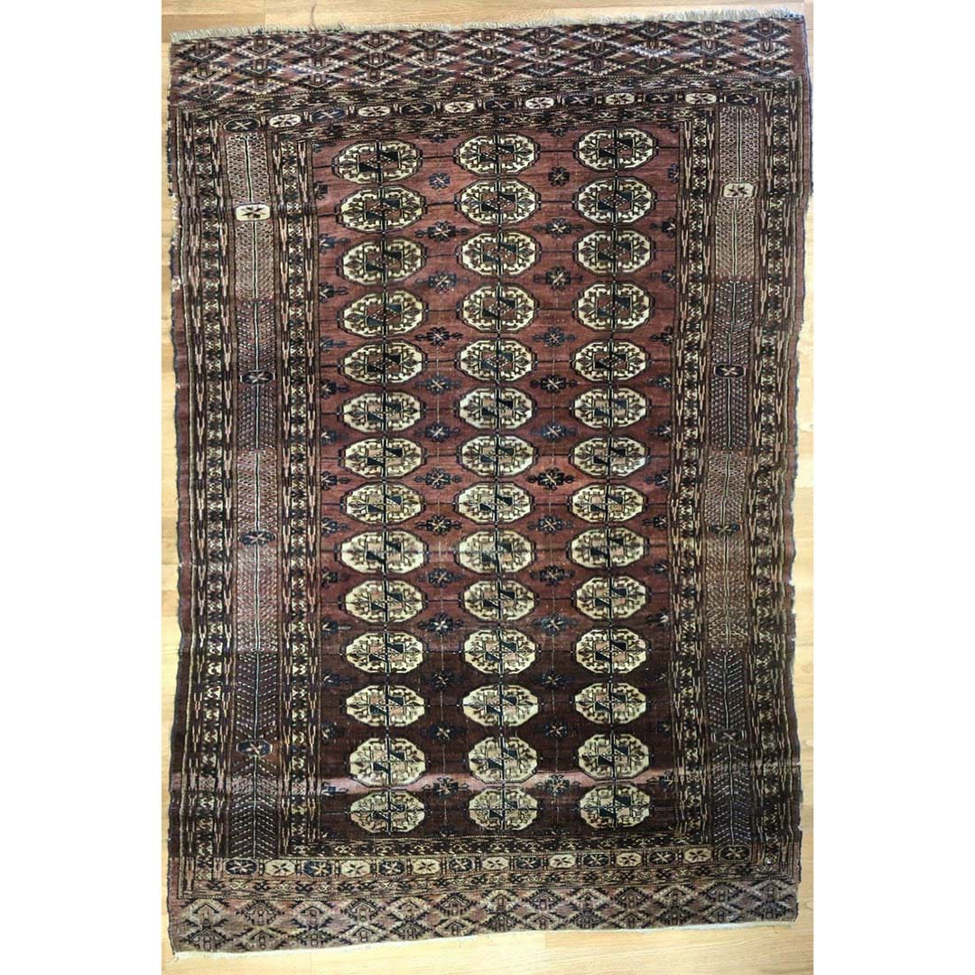 Tremendous Turkmen - 1920s Tekke Gul Bokhara Rug - Tribal Carpet - 5'1" x 7'4" ft