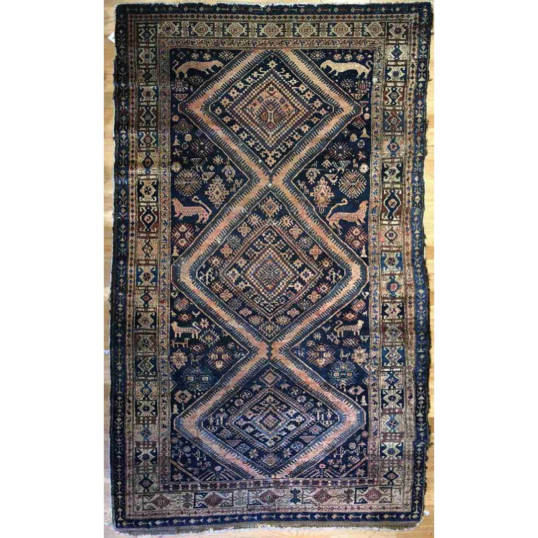 Perfect Persian - 1900s Antique Kurdish Rug - Tribal Nomadic Carpet - 4'7" x 7'10" ft
