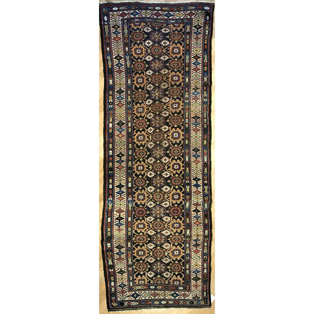Classic Caucasian - 1910s Antique Persian Rug - Tribal Runner - 3'10" x 11' ft