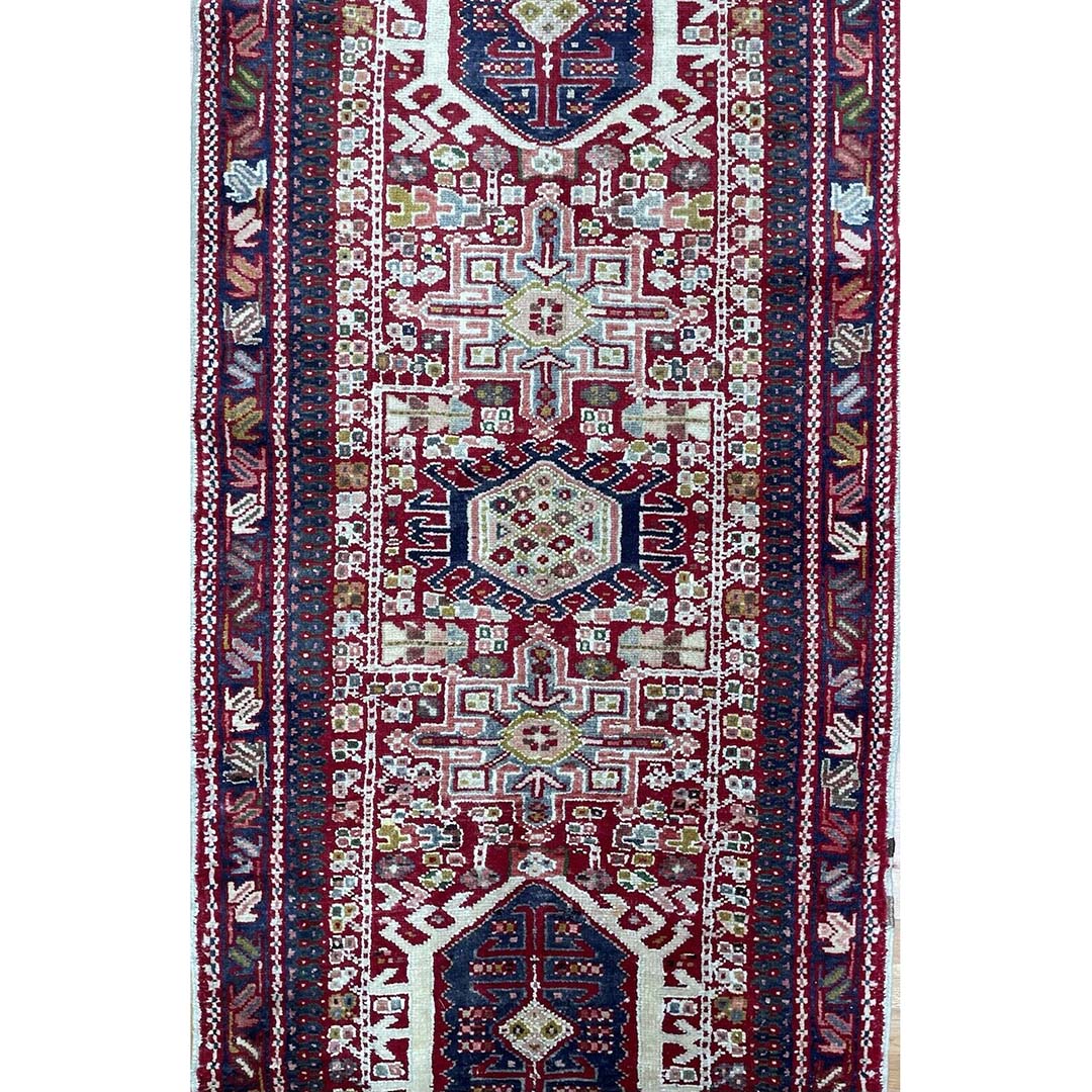 Terrific Tribal - 1930s Antique Oriental Runner - Nomadic Rug - 3'4'' x 10' ft.