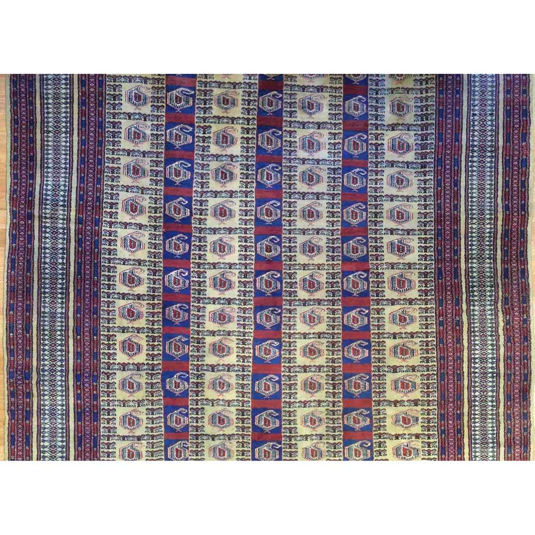Beautiful Balouch - 1940s Antique Kurdish Rug - Persian Carpet - 6'1" x 9'1" ft