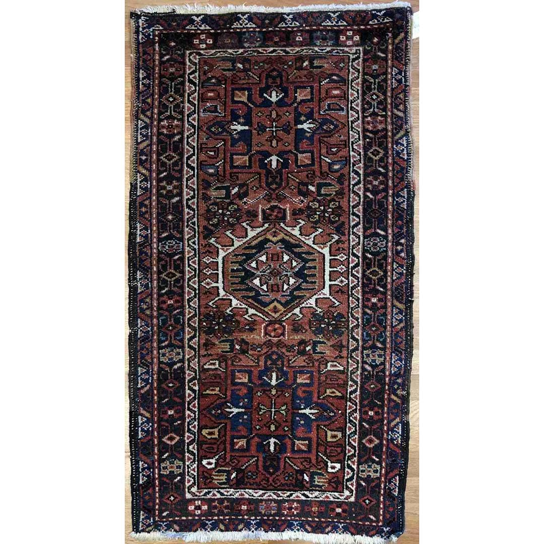 Handsome Heriz - 1930s Antique Persian Rug - Tribal Carpet - 2'3" x 4'5" ft