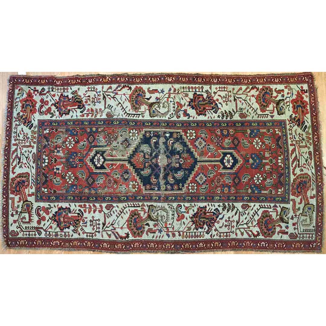 Marvelous Malayer - 1890s Antique Persian Rug - Gol Farang Carpet - 3'11" x 6'10" ft