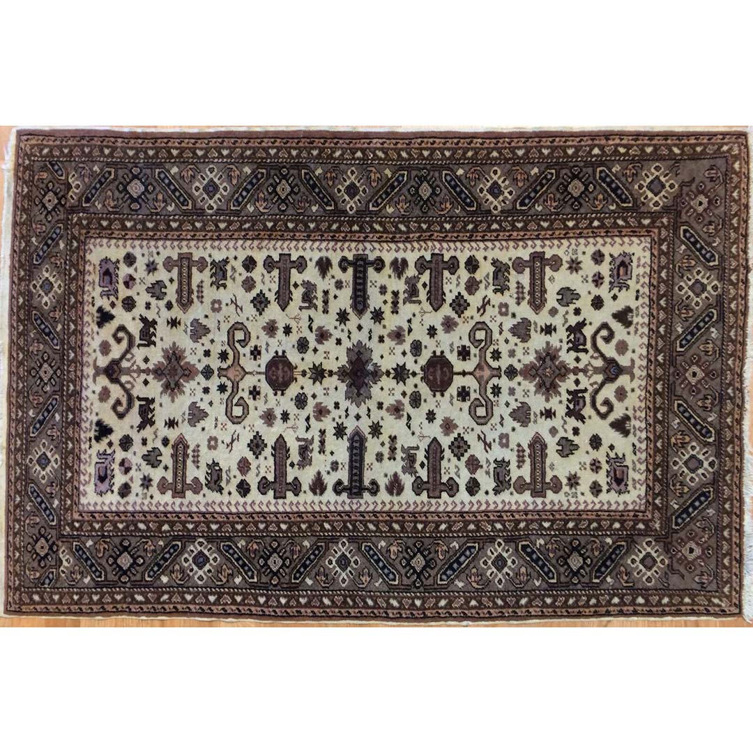 Amazing Ardebil - 1960s Vintage Persian Rug - Tribal Carpet - 3' x 4'5" ft