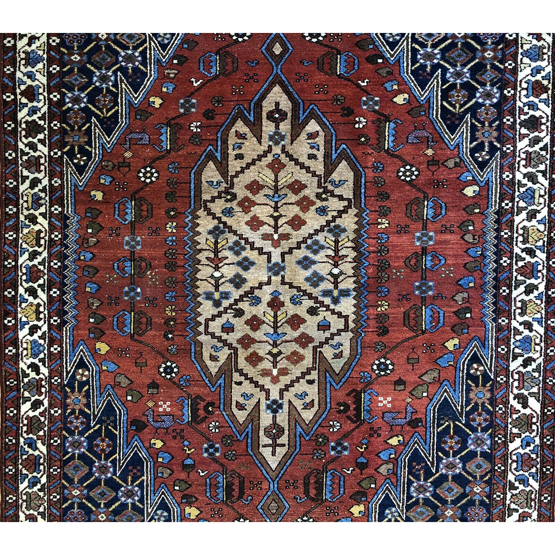 Magnificent Mazleghan - 1940s Antique Persian Rug - Tribal Carpet - 4'6" x 6'4" ft