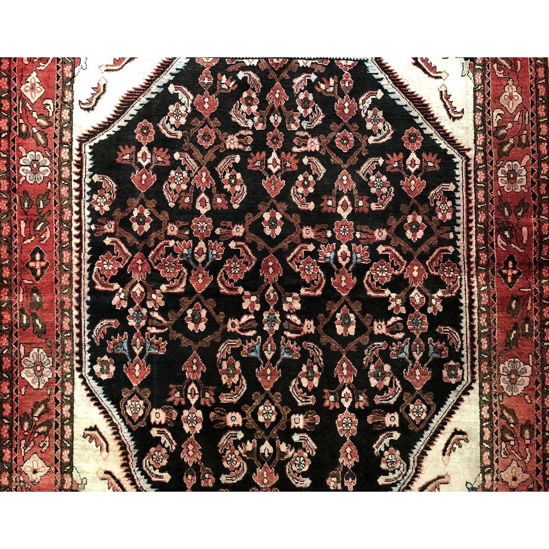Handsome Herati - 1940s Vintage Malayer Rug - Tribal Carpet - 5'5" x 6'4" ft