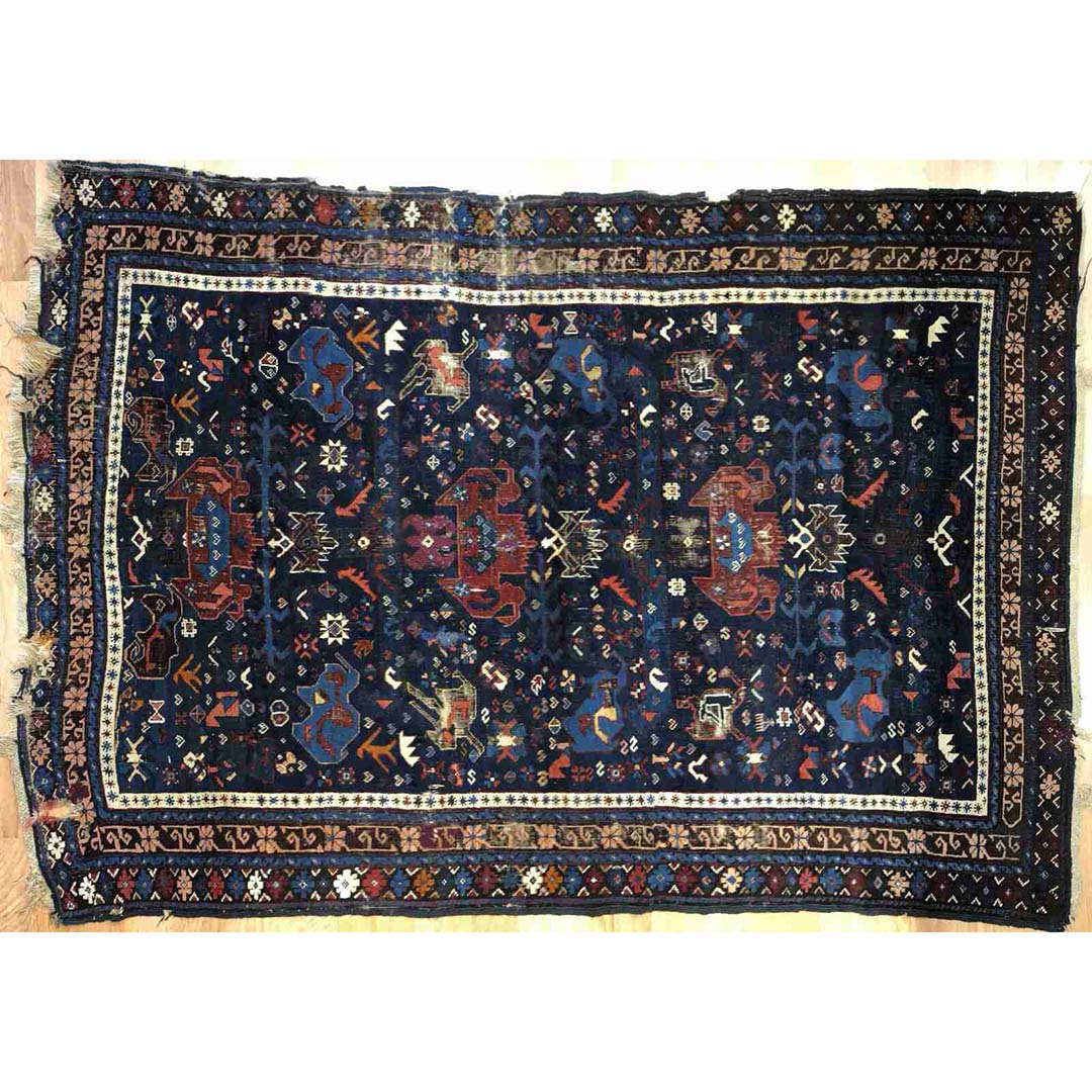 Classic Caucasian - 1940s Antique Quba Rug - Tribal Oriental Carpet - 4'9" x 6'10" ft