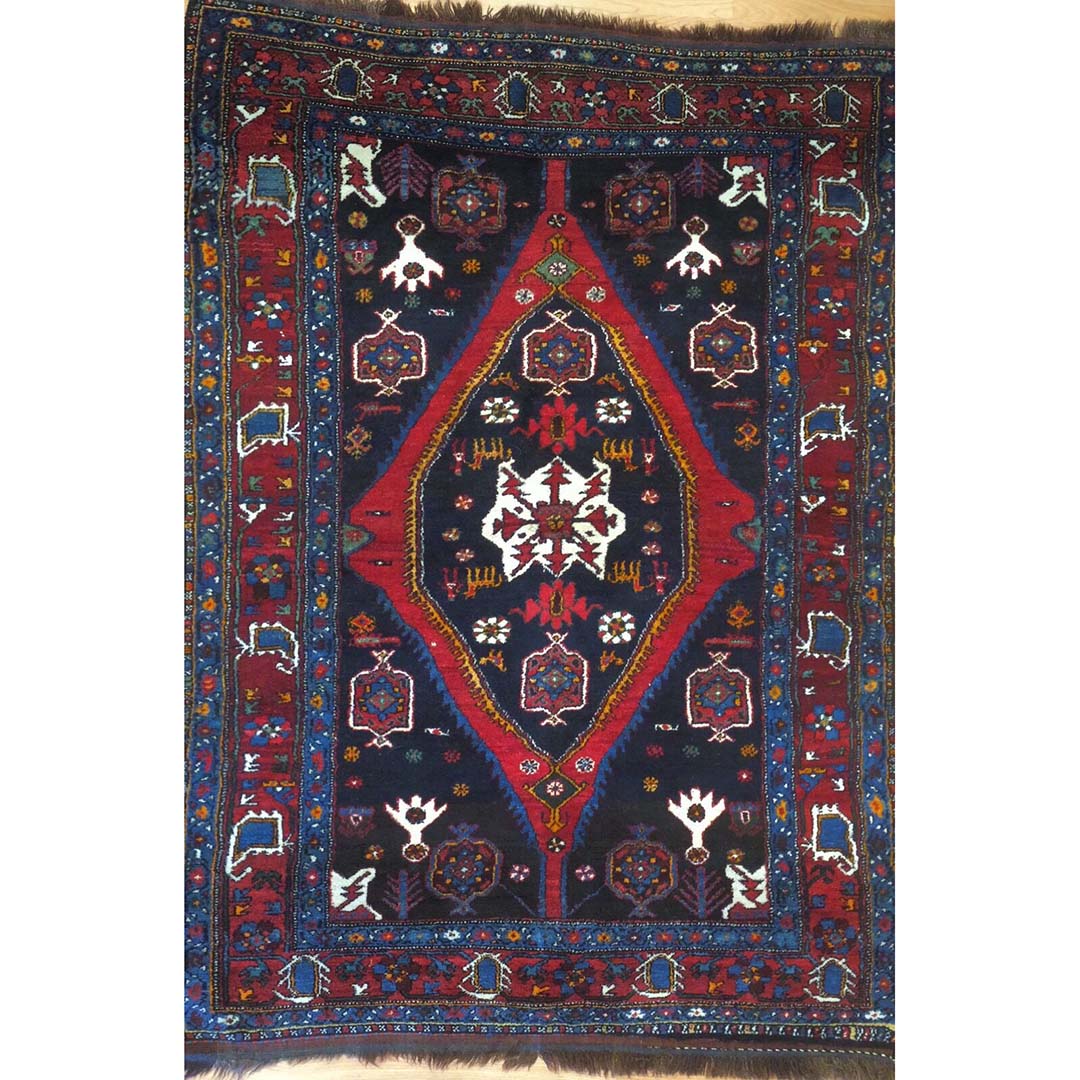 Terrific Tribal - 1900s Antique Kurdish Rug - Persian Carpet - 4'5" x 6'3" ft.