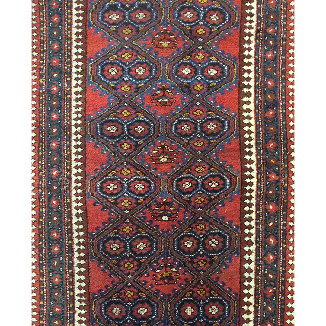 Tremendous Tribal - 1900s Antique Kurdish Runner - Persian Oriental Rug 3'8" x 13' ft.