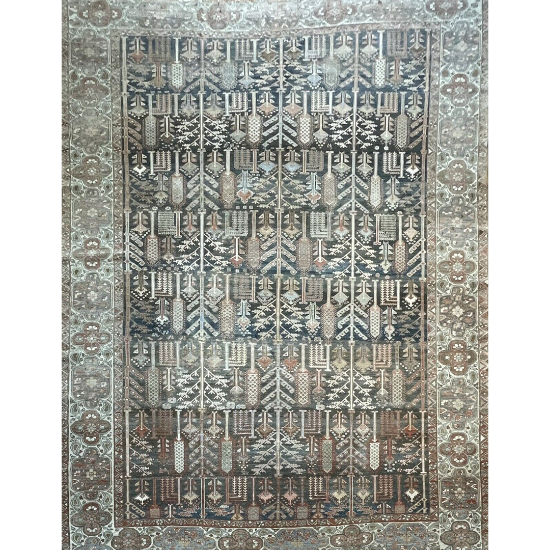 Versatile Vintage - 1920s Antique Bakhtiari Rug - Persian Panel Garden - 10'10" x 13'6" ft