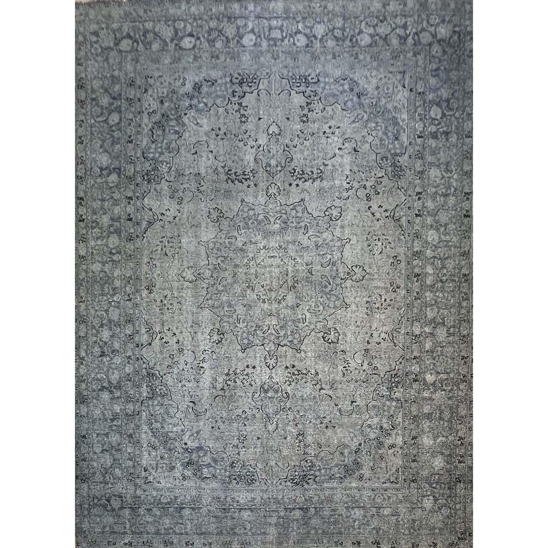Outstanding Overdye - 1940s Antique Vintage Rug - Floral Carpet - 9'6" x 12'4" ft.