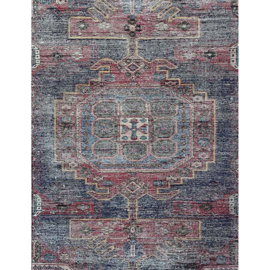 Delightful Distressed Vintage Turkish Rug Oushak Design