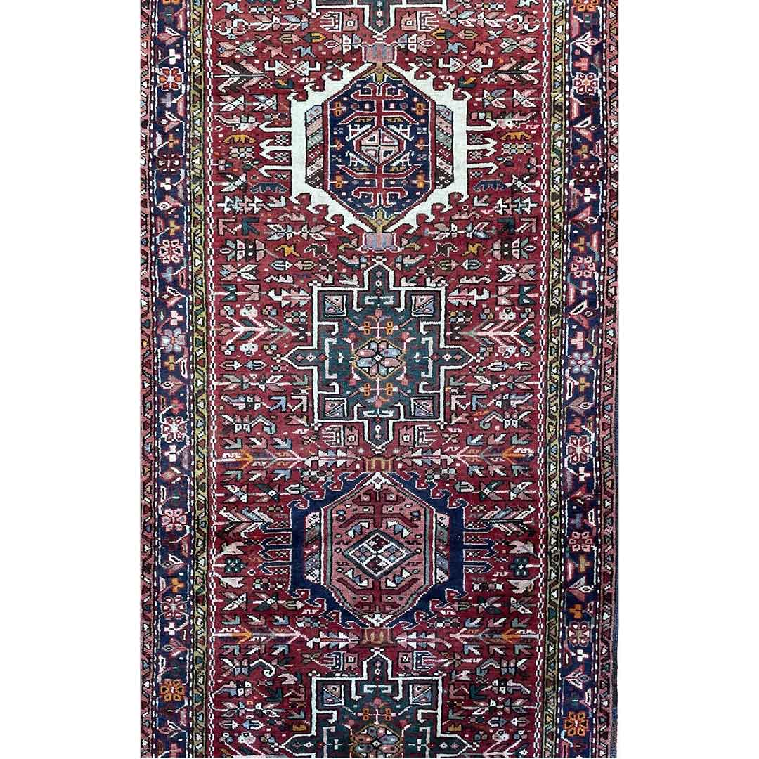 Terrific Tribal 1930s Antique Oriental Runner Nomadic Rug