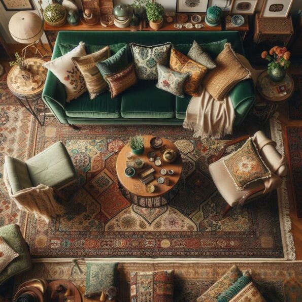green sofa