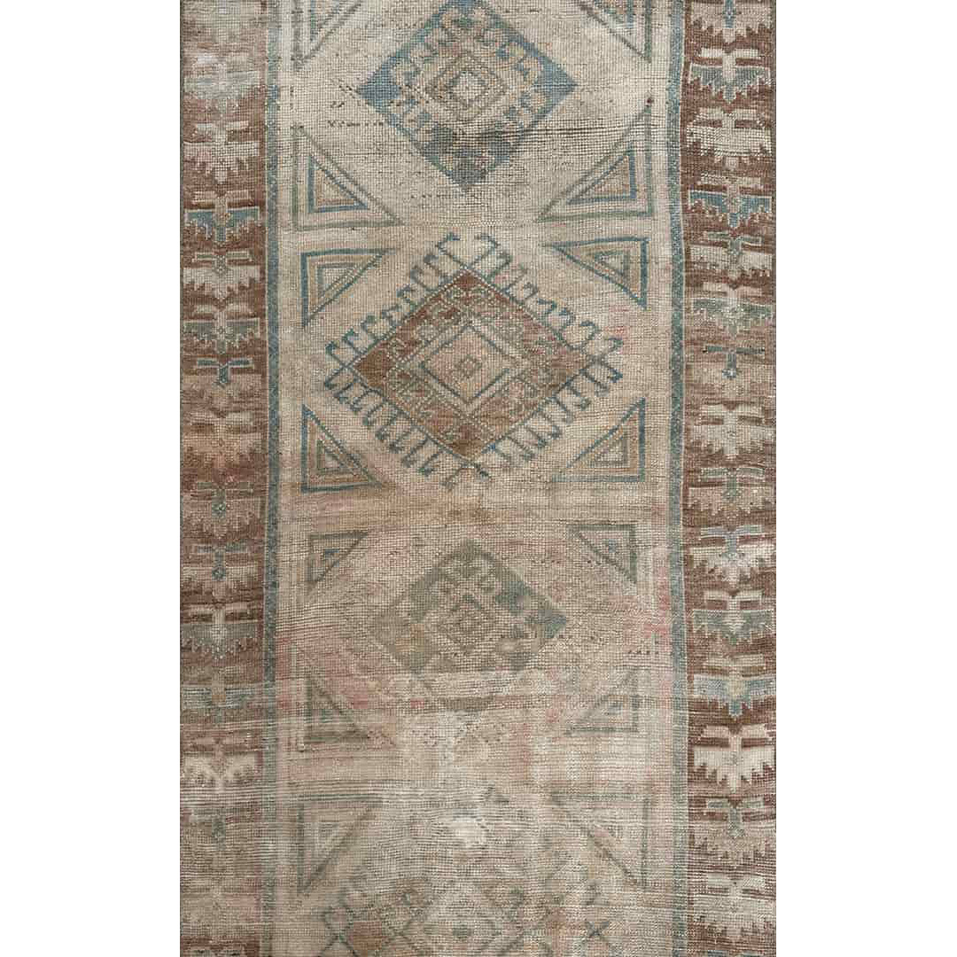 Vintage Oushak Runner - Wool Tribal Rug - 3' x 12'4" ft.