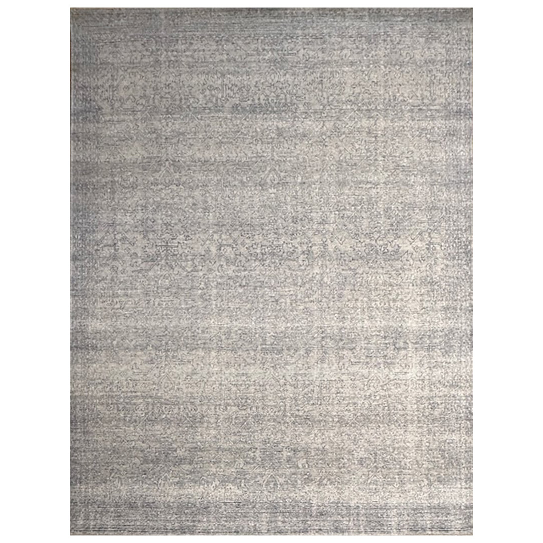 Pearl Blue Distressed Tabriz Rug - 9'2" x 12' ft.