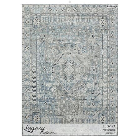 Unique Tribal Oushak - Wool Blue/Gray Rug -  8' x 10' ft.