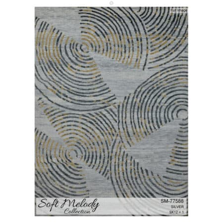 Modern Abstract Circles Rug - Hand-knotted Wool Carpet, 9' x 12' ft.