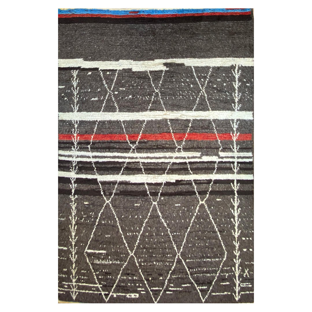 Moroccan Berber Morocco Brown - Tribal Wool Rug - 7' x 10'5'' ft.