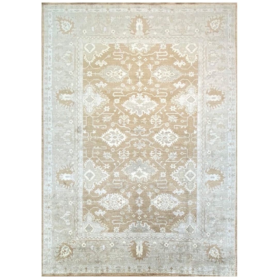 India Oushak SO-2 Bamboo Silk 8'10 x 11'9 Caramel