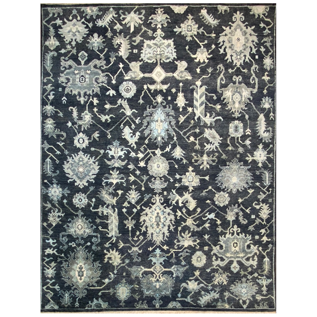 Midnight Blue Oushak - Handmade Deep Navy Blue Rug - 8' x 10' ft.
