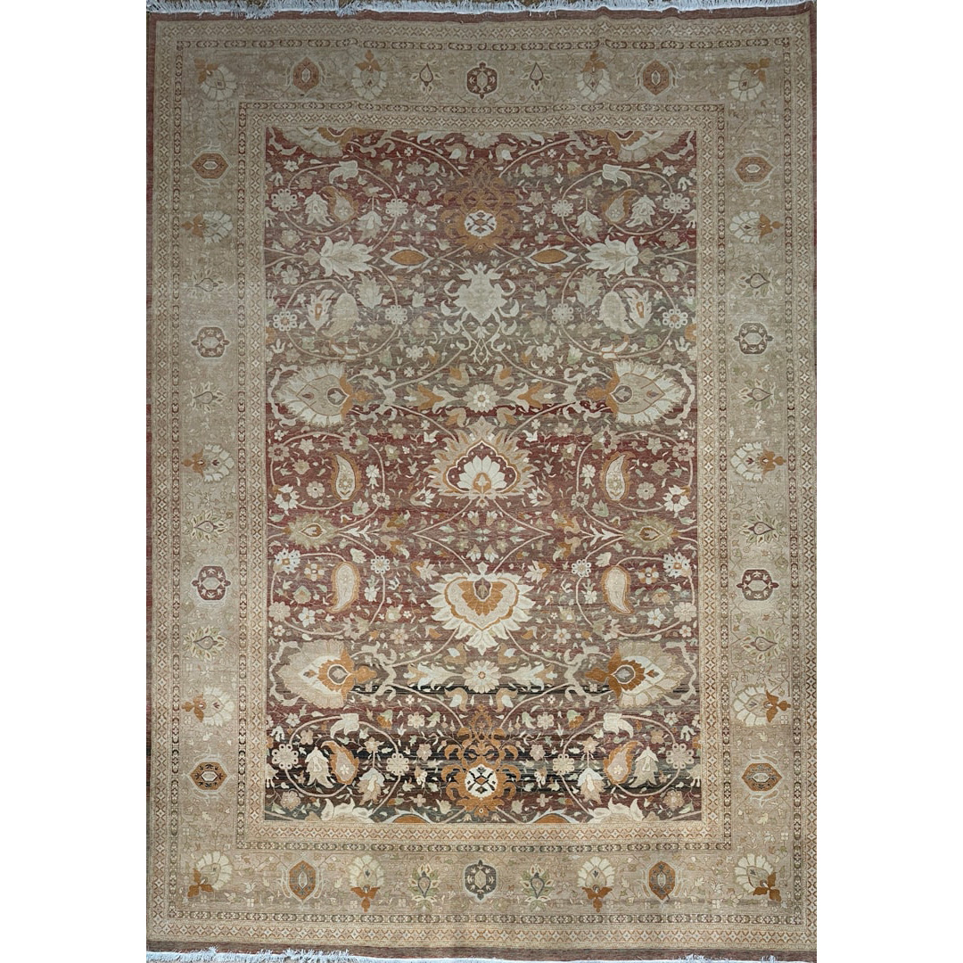 Fine Distressed Vintage Tabriz Carpet - 9'10'' x 13'8'' ft.