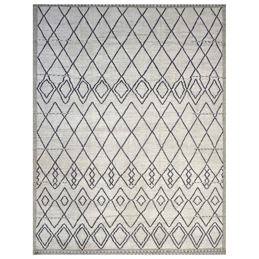 Beni Ourain Moroccan Rug - Hand-knotted Wool Carpet  - 8' x 10'5" ft.