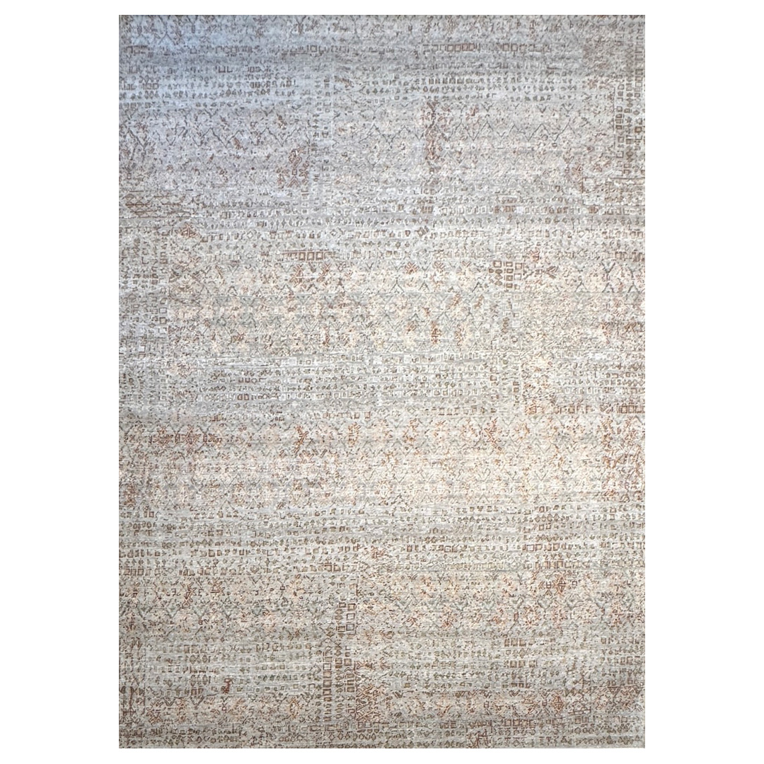 Distressed Vintage-Style Rug - Hand-knotted Indian Wool Rug - 10' x 14' ft.