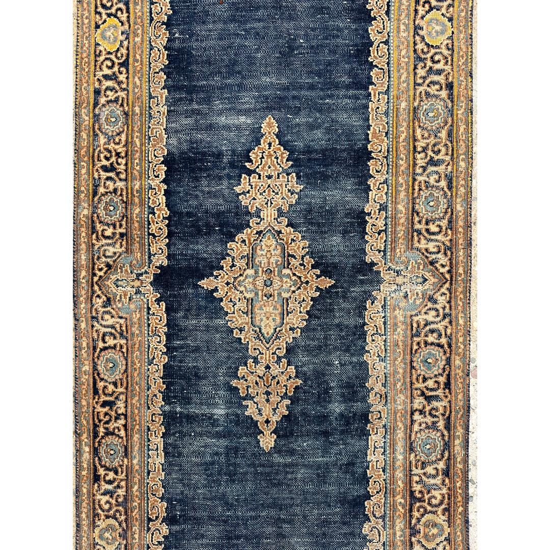 Vintage Distressed Tabriz Runner - 2'4'' x 9'8'' ft.