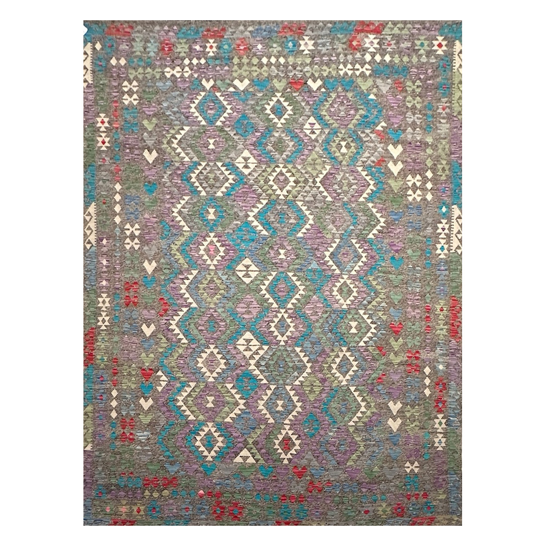Afghan kilim Afganistan Tribal Wool 8'5''x11'3'' Multi color
