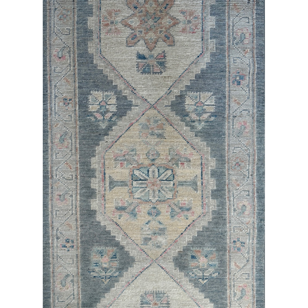 Eloquent Oushak Runner - Hand-knotted Afghan Wool Rug - 2'10" x 9'8" ft.
