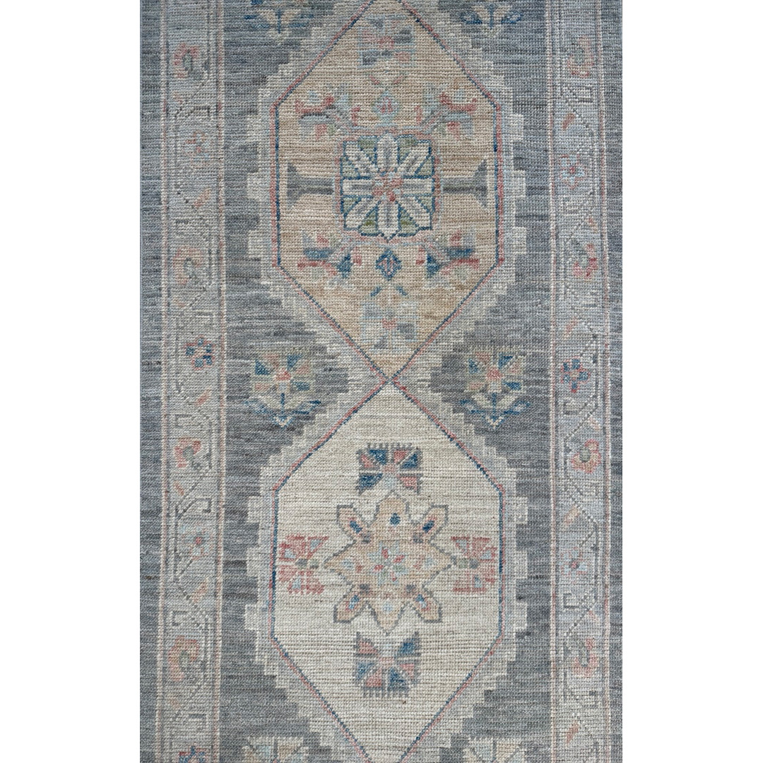 Eloquent Oushak Runner – Hand-knotted Afghan Wool Rug - 2'10" x 8'3" ft.
