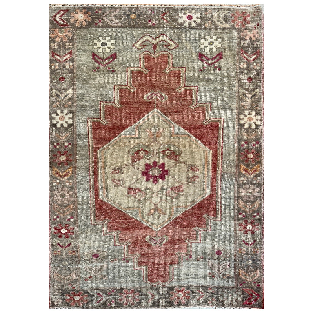 Vintage Rust Oushak Rug - 2'9" x 3'10" ft.