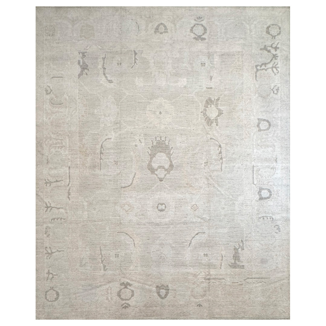 Grey AFG Oushak Rug - 9'2" x 11'4" ft.