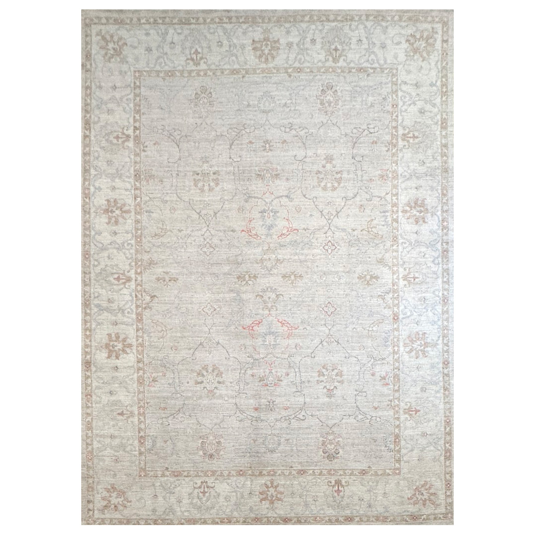 Silver AFG Oushak Rug - 9'11" x 13'7" ft.