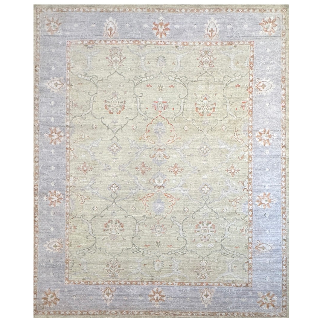 Green AFG Oushak Rug - 8' x 9'8" ft.