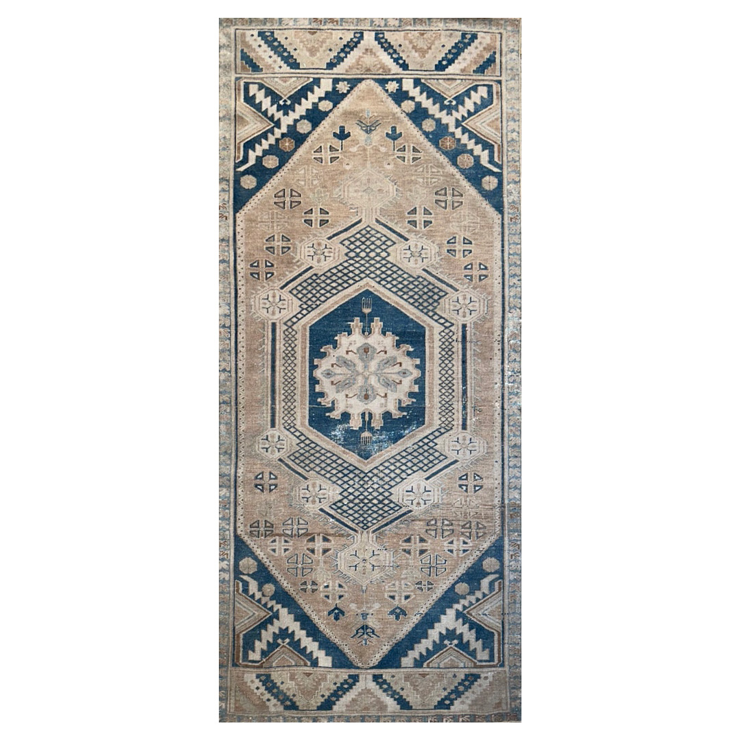 Vintage Turkish Oushak Runner - 3'1 x 7'3" ft.