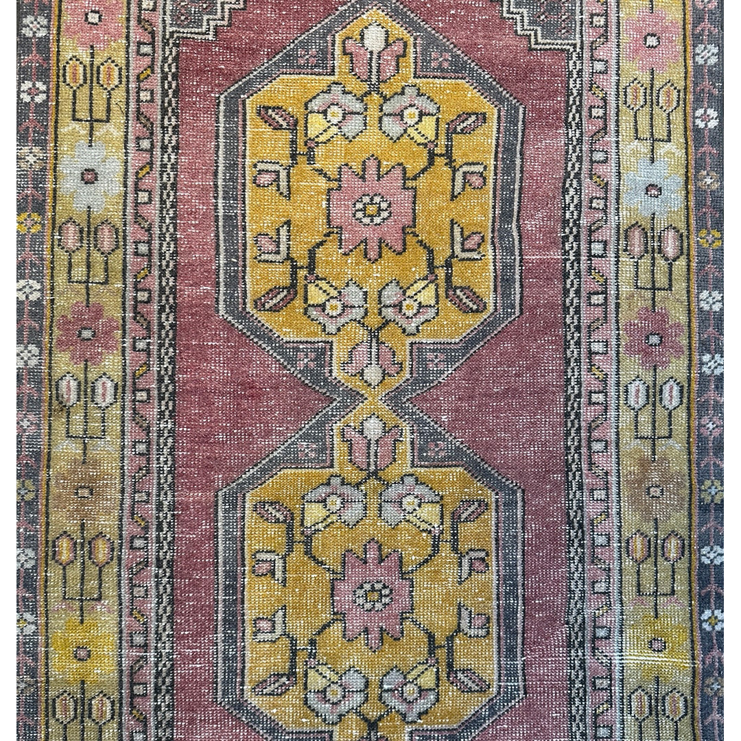 Vintage Turkish Oushak Runner - 3 x 6'11 ft.