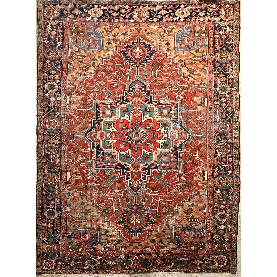 Handsome Heriz - Antique Persian Serapi Rug - 8'6" x 11'6" ft.