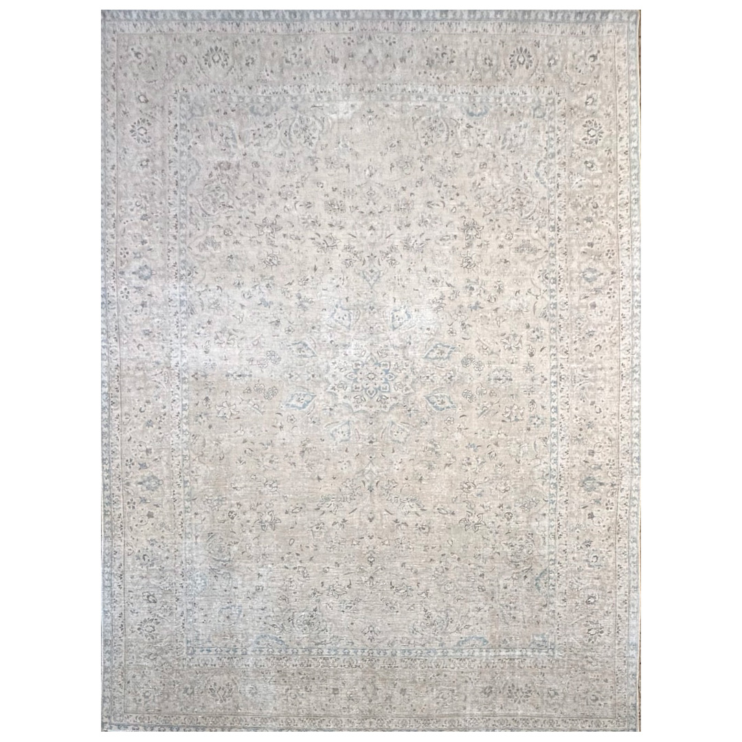 Vintage Distressed Tabriz Rug - 9'7" x 13'2" ft.