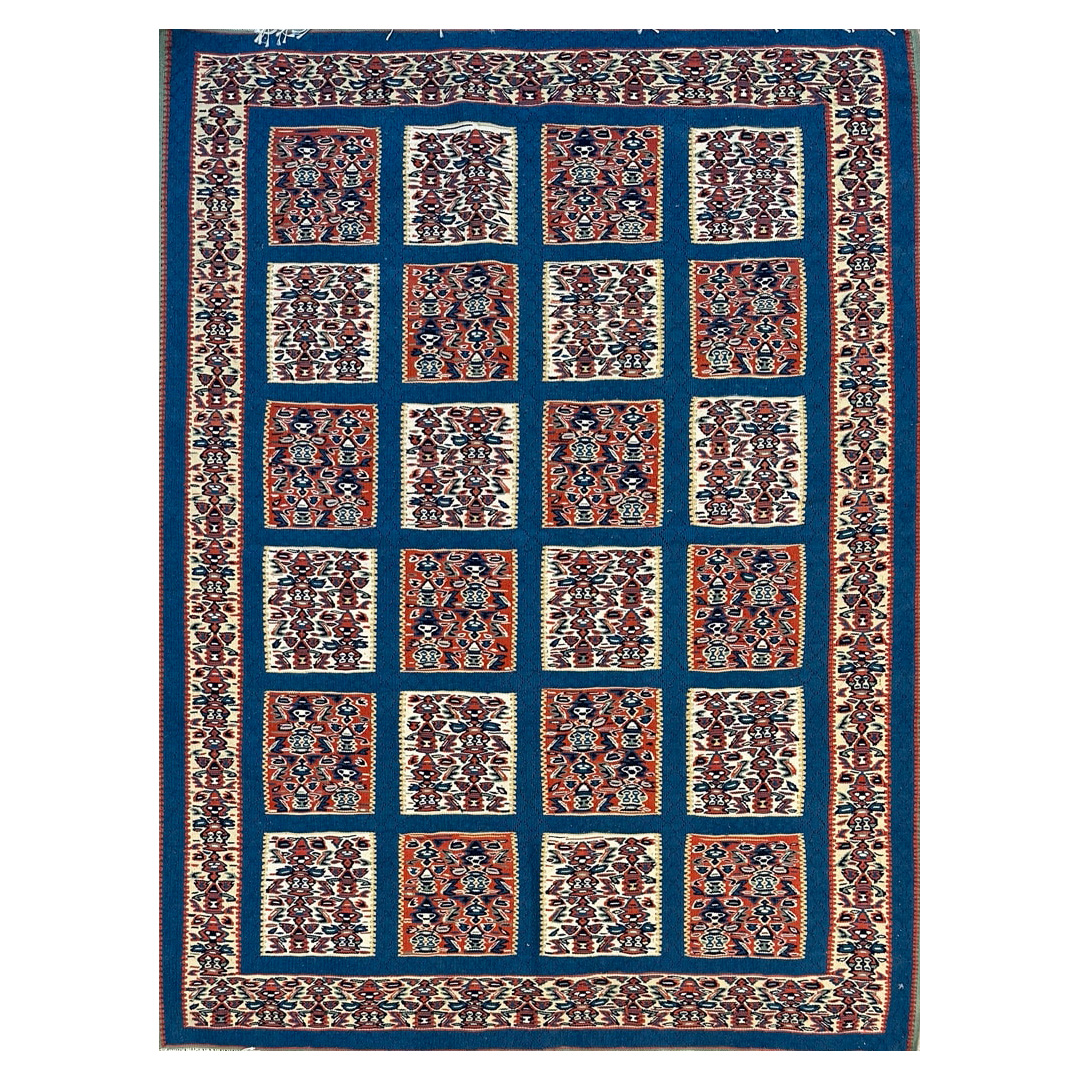 Fine Vintage Senneh Flatweave Kilim - 4' x 5'3" ft.