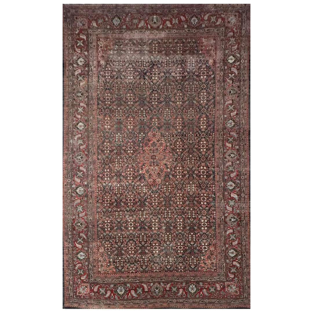 Fascinating Farahan - 1900s Antique Persian Sarouk Rug - 7'1'' x 11'3'' ft.