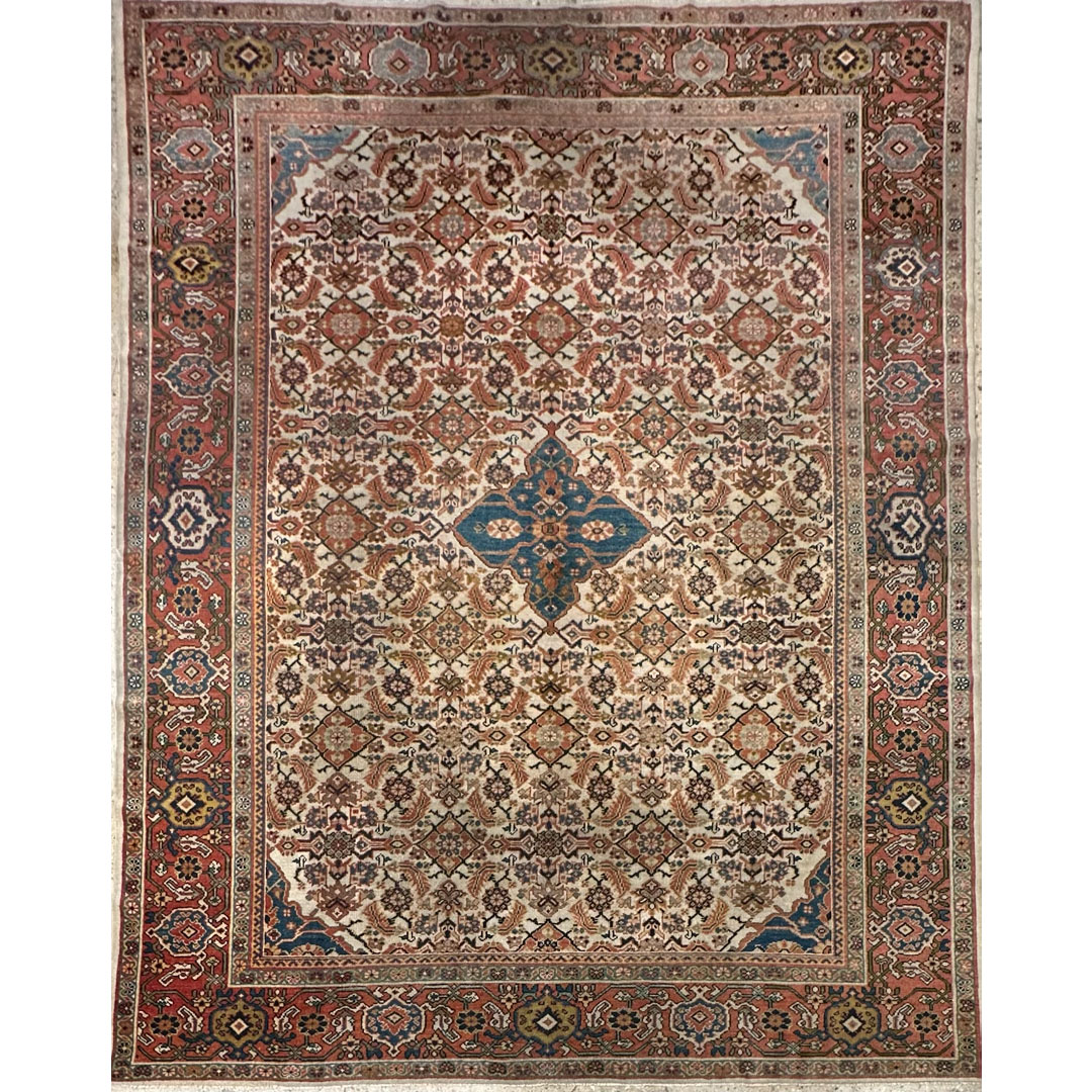 Marvelous Mahal - 1900s Antique Persian Sultanabad Rug - 8'11" x 11'4" ft.