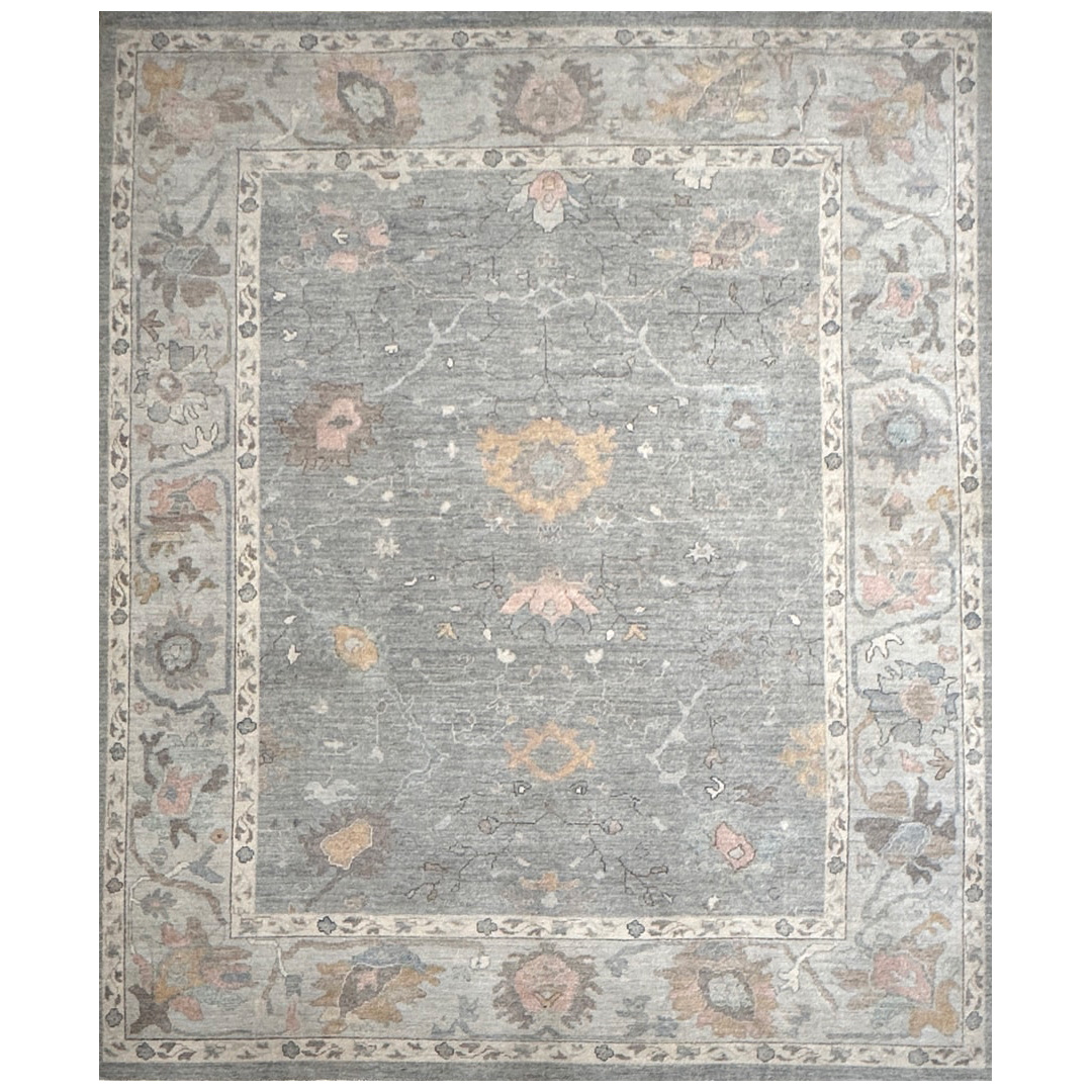Afghan Oushak Rug - Fine Oushak Design - 8'2" x 9'9" ft.