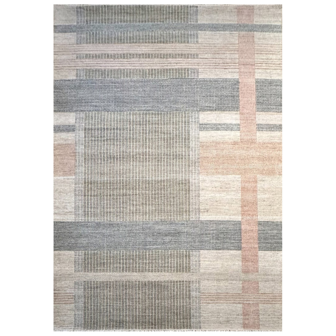 Modern Dark Ivory Indian Rug (LSEA-1360) - 10'1'' x 14'1'' ft.